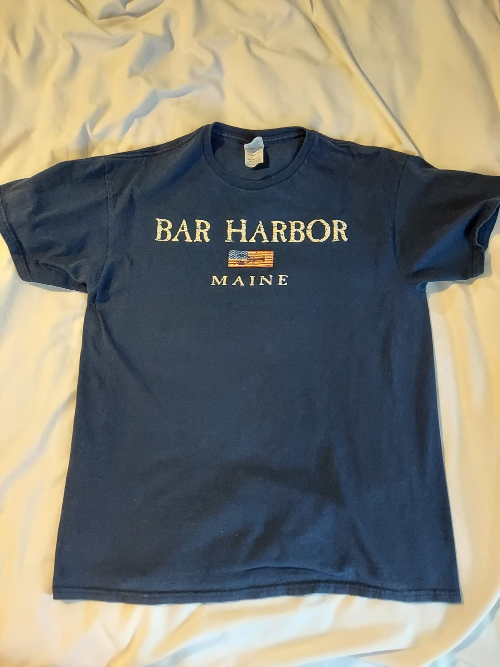 Vintage Bar Harbor Maine Graphic T-Shirt Delta Pro Weight Navy Blue L - Picture 7 of 7